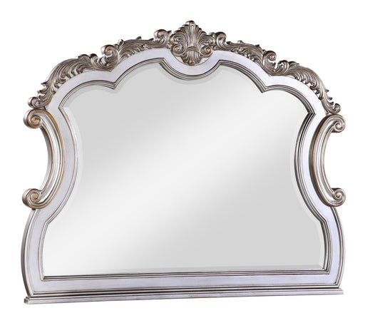 Melrose Transitional Style Mirror in Silver finish Wood image