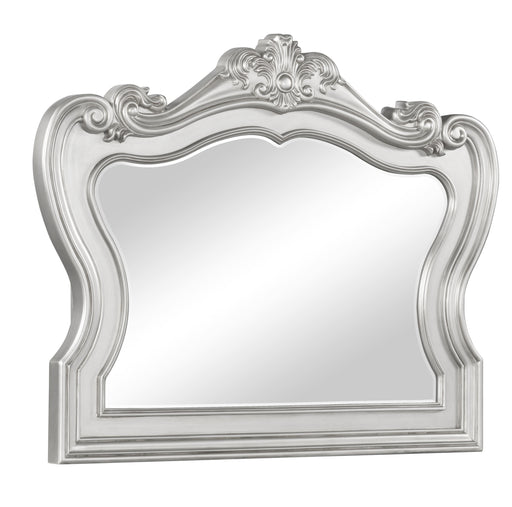Adriana Transitional Style Mirror in Silver finish Wood image