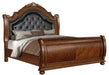 Viviana Traditional Style Queen Bed in Caramel finish Wood image