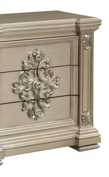 Alicia Transitional Style Nightstand in Beige finish Wood