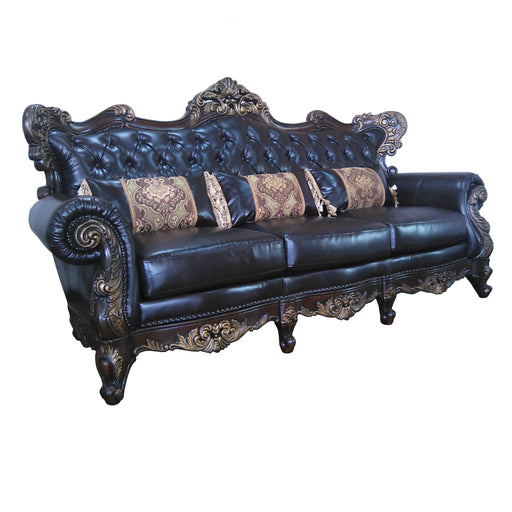 Britney Traditional Style Sofa in Cherry finish Wood image