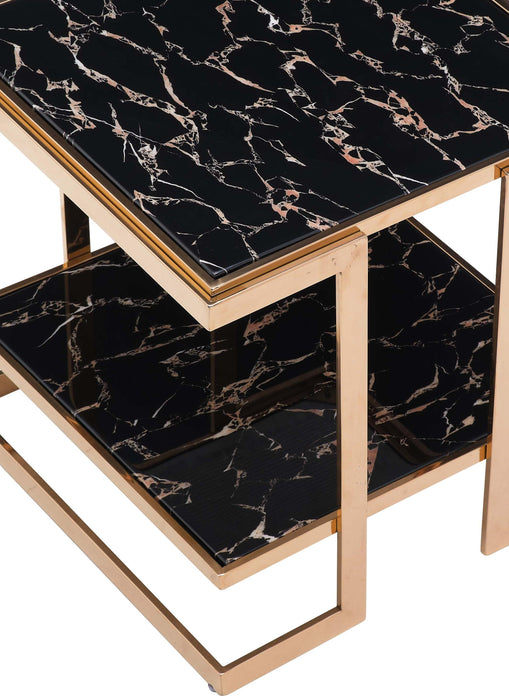 Dayna Modern Style Marble End Table with Metal Base