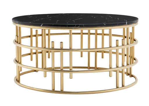 Carissa Modern Style Marble Coffee Table with Metal Base image