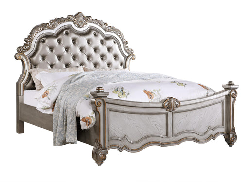 Melrose Transitional Style King Bed in Silver finish Wood image