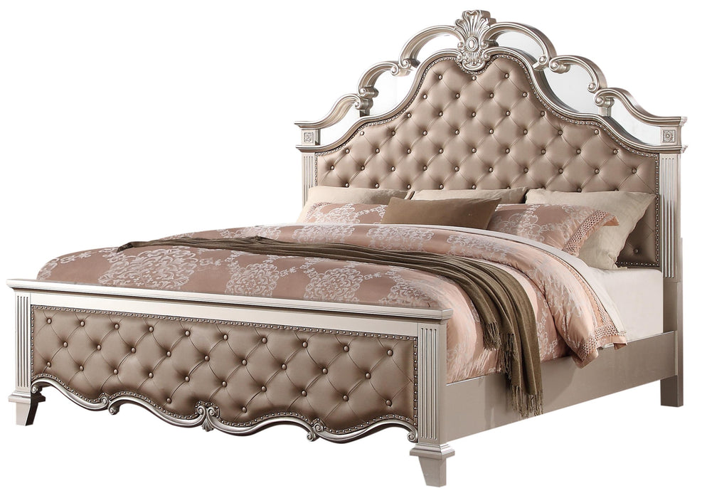 Sonia Contemporary Style Queen Bed in Beige finish Wood image