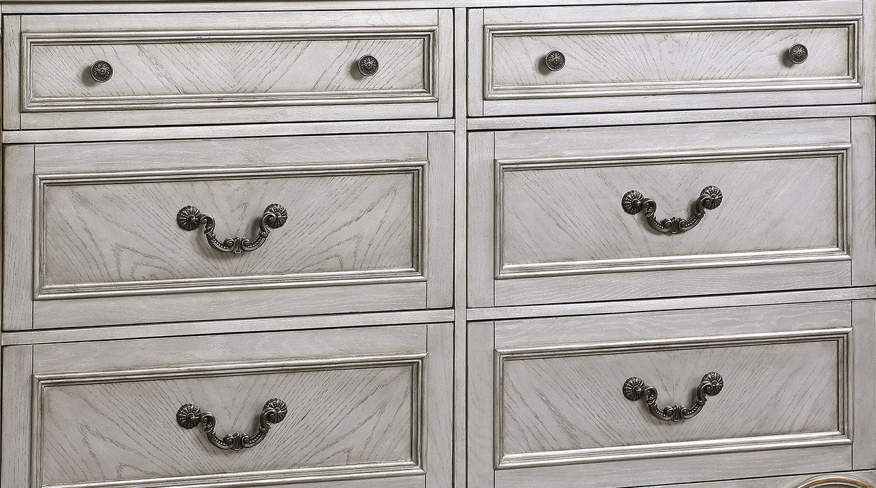Melrose Transitional Style Dresser in Silver finish Wood