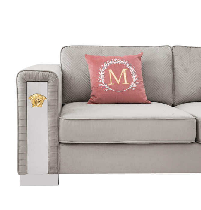 William Modern Style Gray Sofa with Metal legs
