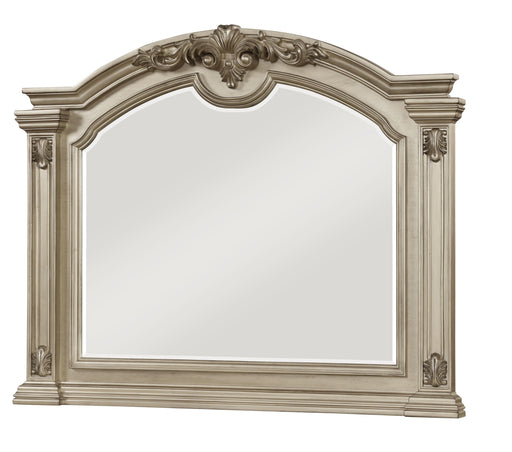 Alicia Transitional Style Mirror in Beige finish Wood image