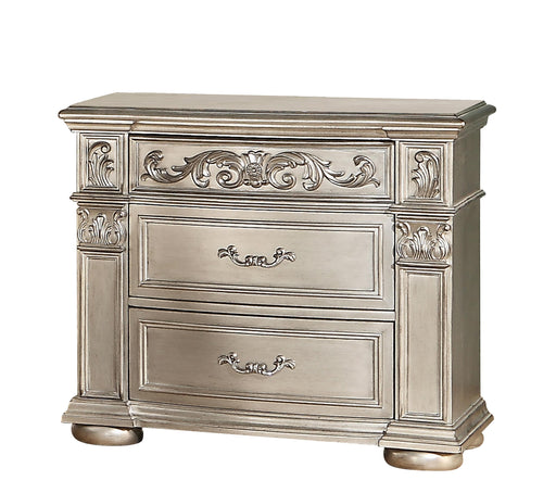 Platinum Traditional Style Nightstand in Gold finish Wood image