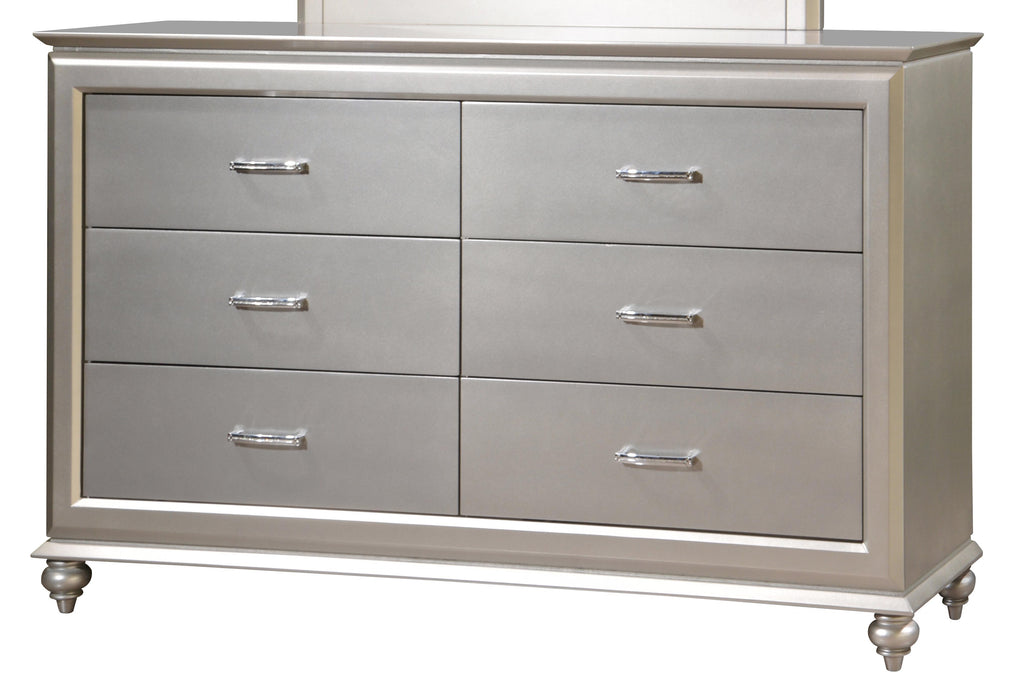 Alia Modern Style Dresser in Silver finish Wood Alia Modern Style Dresser in Silver finish Wood