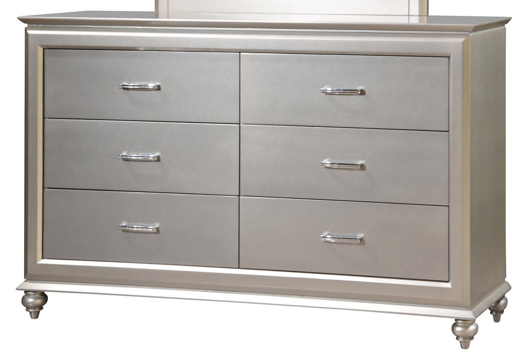 dresser silver Alia Modern Style Dresser in Silver finish Wood