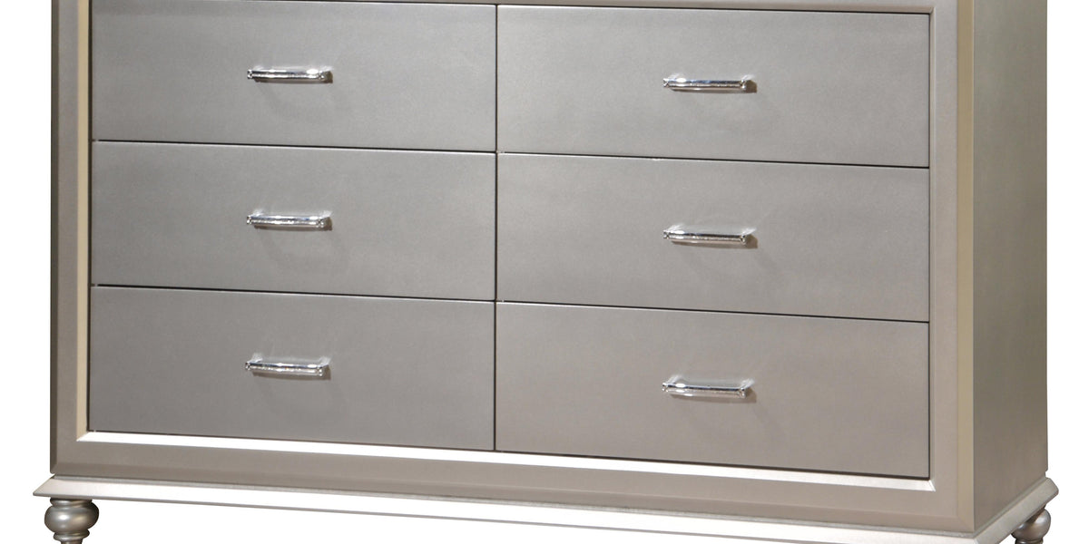 Alia Modern Style Dresser in Silver finish Wood Alia Modern Style Dresser in Silver finish Wood