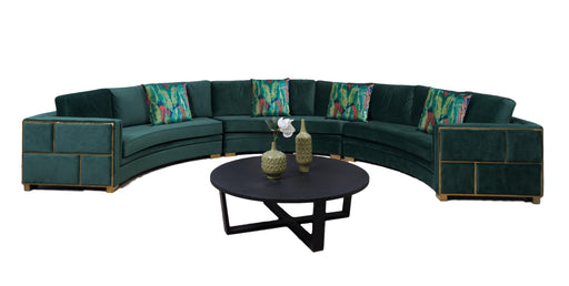 Marco Sectional in Green with Gold Finish image