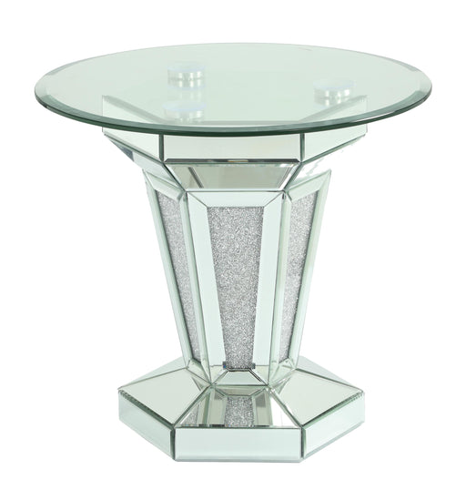 Diva Modern Style Glass End Table with Silver fiinish image