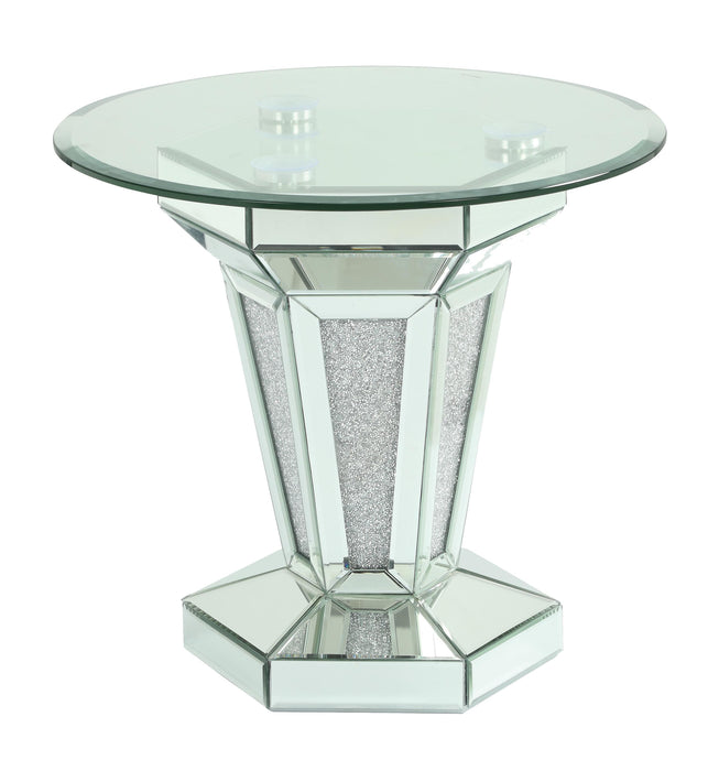 Diva Modern Style Glass End Table with Silver fiinish image