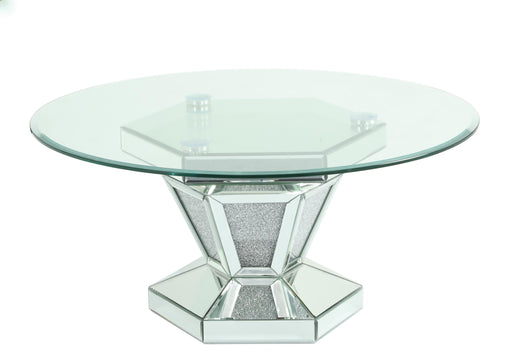 Diva Modern Style Glass Coffee Table with Silver fiinish image