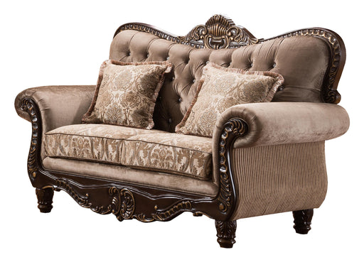 Giana Traditional Style Loveseat in Cherry finish Wood image