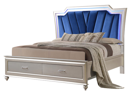 Alia Modern Style Queen Bed in Silver finish Wood image