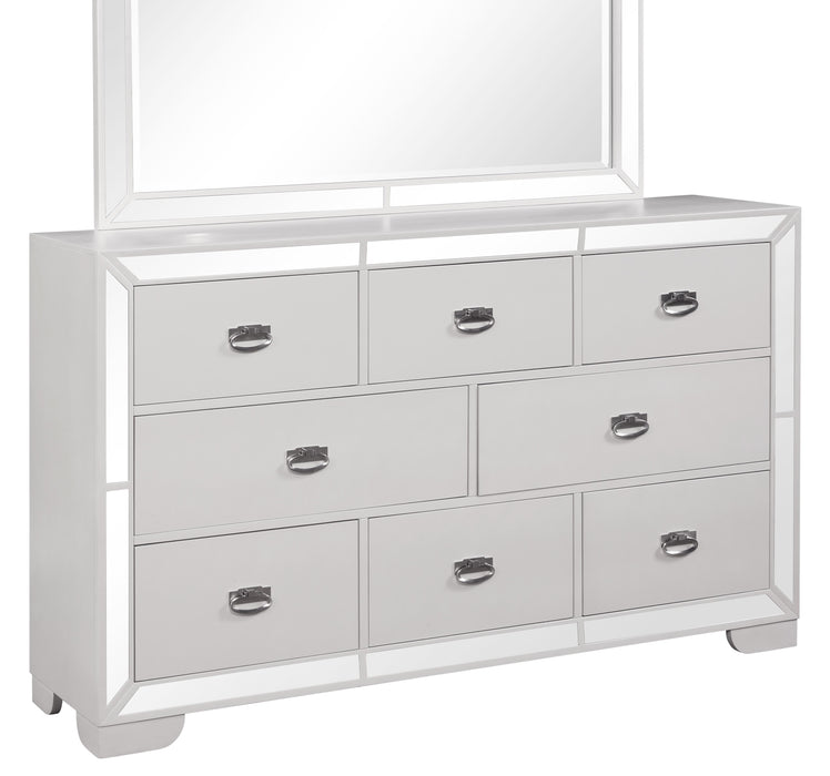 Grand Gloria Contemporary Style Dresser in White finish Wood