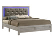 Yasmine White Modern Style King Bed in Gray finish Wood image