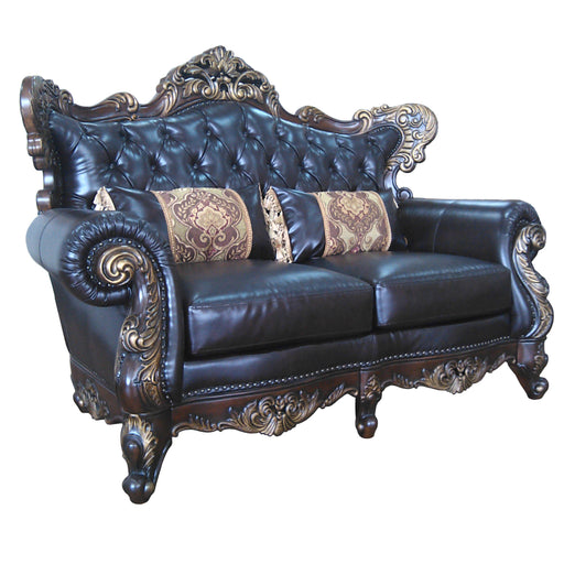 Britney Traditional Style Loveseat in Cherry finish Wood image