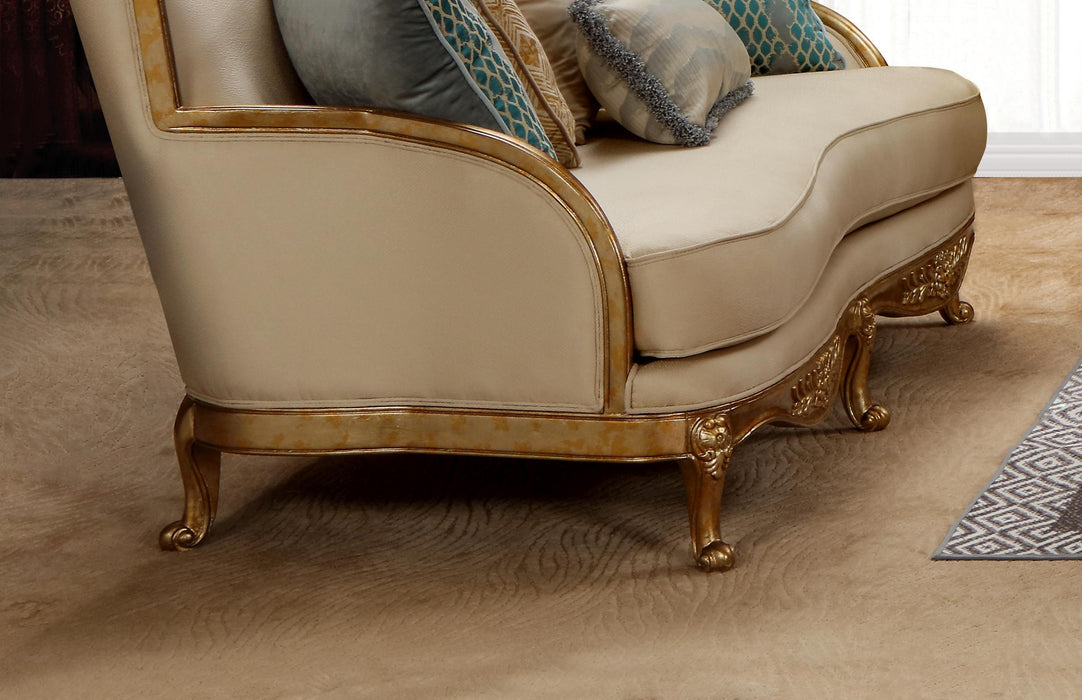 Majestic Transitional Style Loveseat in Gold finish Wood