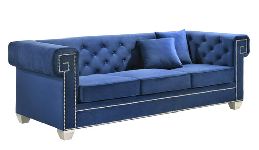 Clover Modern Style Blue Sofa with Steel Legs image