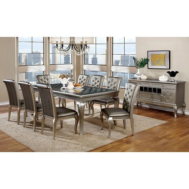 Amina Grey & Gold 66" Dining Table