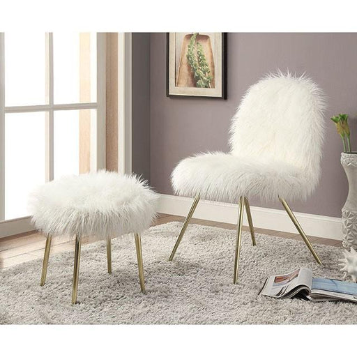 Caoimhe White/Gold Accent Chair image