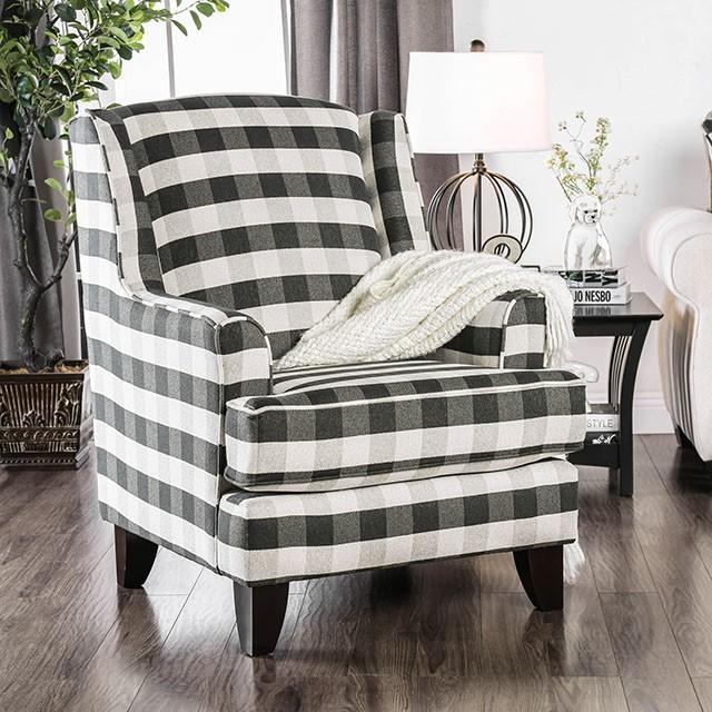 Patricia Ivory/Black Stripe Chair