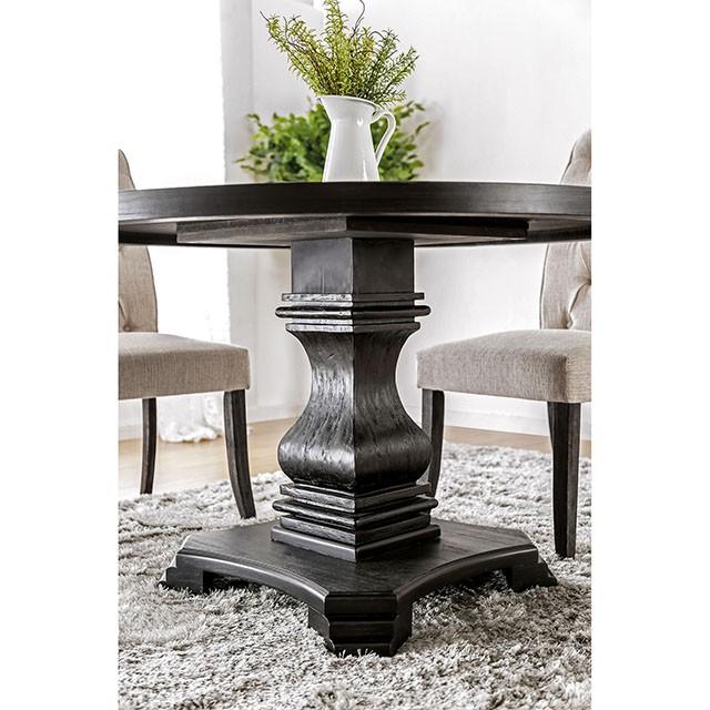 NERISSA Antique Black Round Table, Antique Black