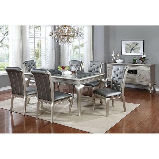 Amina Grey & Gold 66" Dining Table