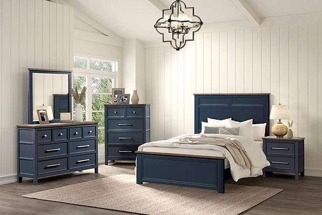 Pinetop Twin Bedroom Set White & Blue