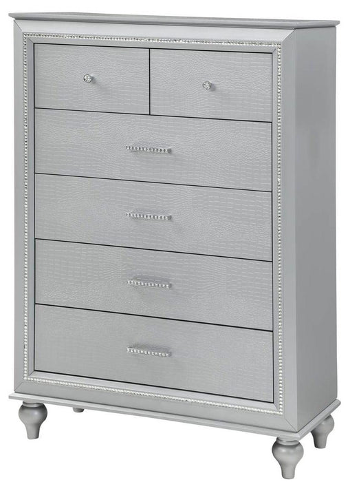 Galaxy Home Amber 6 Drawer Chest in Silver GHF-808857835819