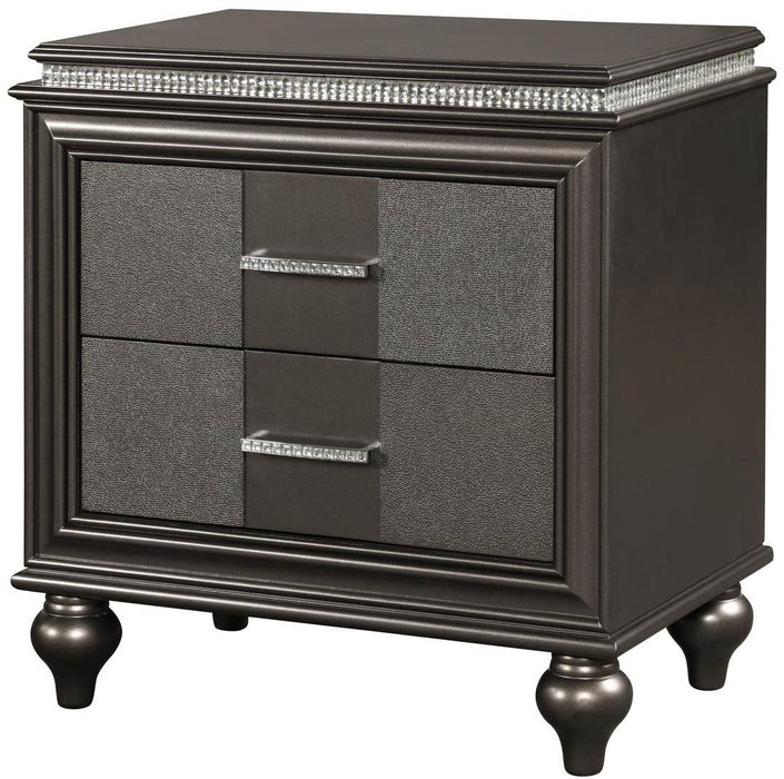 Galaxy Home Ginger 2 Drawer Nightstand in Gunmetal Copper GHF-808857952981