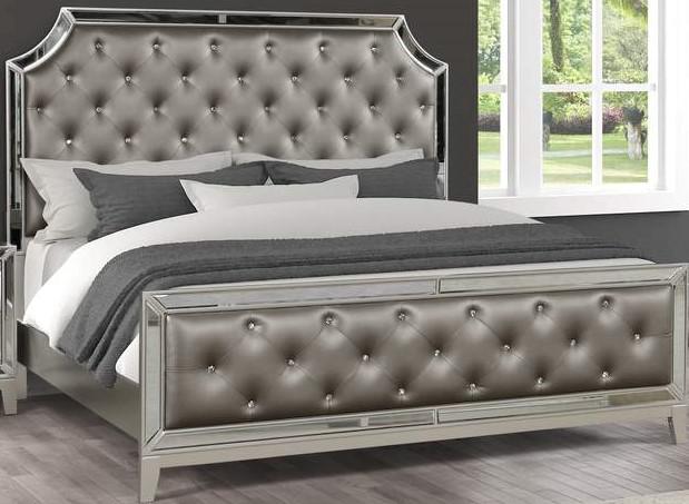 Galaxy Home Harmony Queen Panel Bed in Silver GHF-808857606792