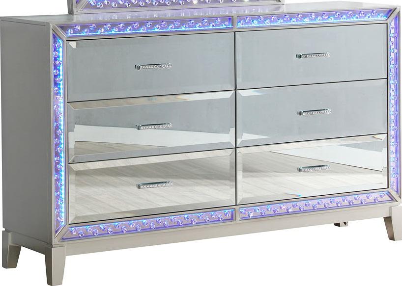 Galaxy Home Luxury 6 Drawer Dresser in Silver GHF-808857996602