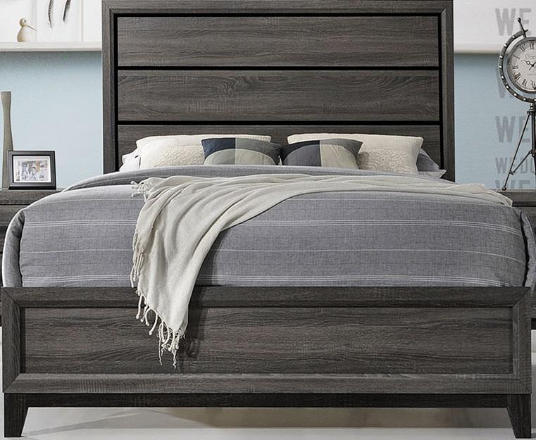 Galaxy Home Sierra Queen Panel Bed in Foil Grey GHF-808857916389