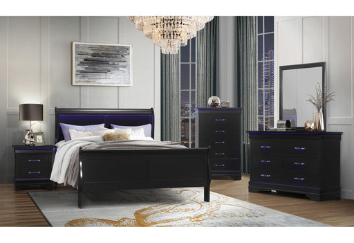 CHARLIE BLACK KING BED GROUP WITH LED image