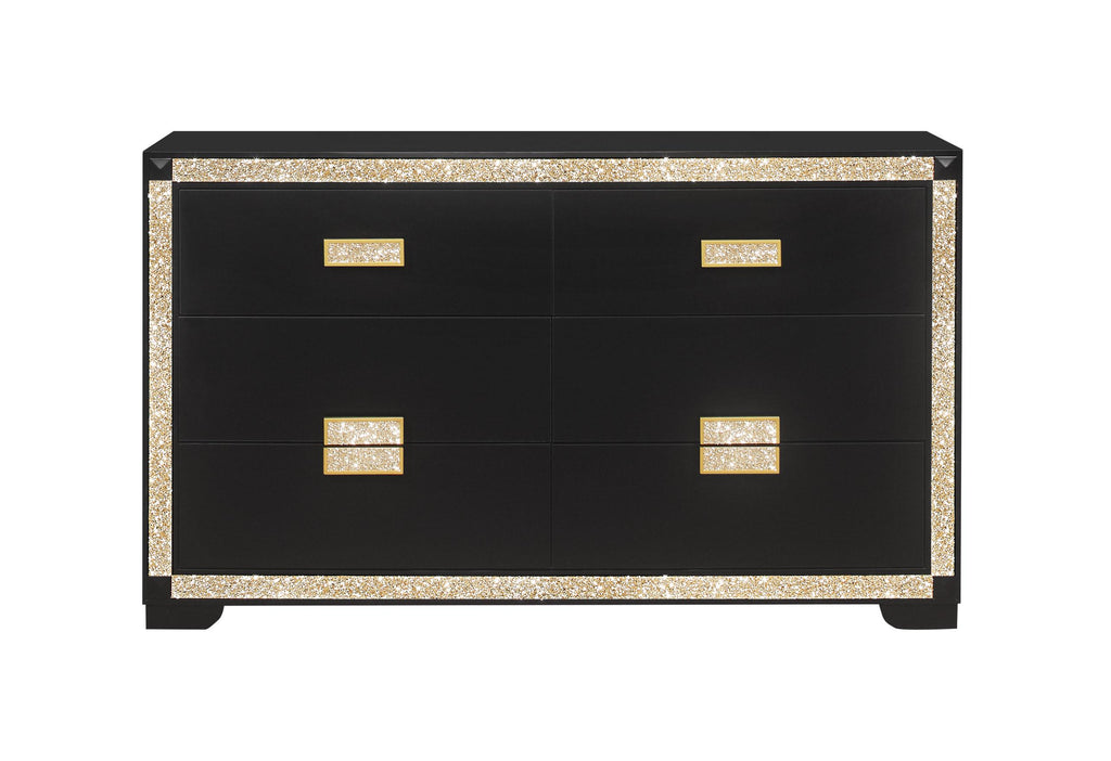 modern black and gold dresser Amazon.com: Tradare Black Dresser for Bedroom with Gold Handle Modern 7 Drawer Dresser, Wood Chest of Drawer Closet Clothes Storage Organizer for Living Room, Hallway, TV Stand, 55 Inch : Home & Kitchen