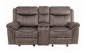 Homelegance Furniture Aram Double Glider Reclining Loveseat in Dark Brown 8206NF-2 image