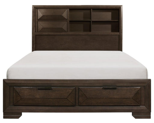 Homelegance Chesky Queen Bookcase Bed with Footboard Storage in Warm Espresso 1753-1* image