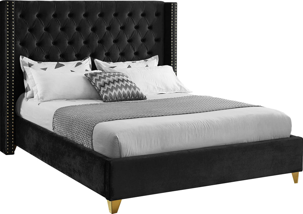 Barolo Black Velvet King Bed