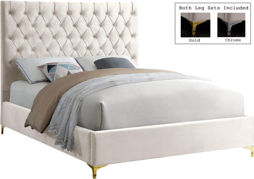 Cruz Cream Velvet King Bed image