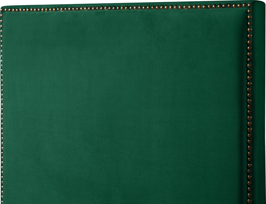 Harlie Green Velvet Twin Bed