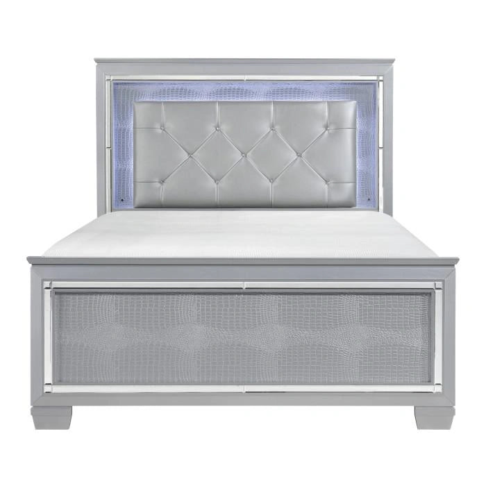 Allura Queen Panel Bed in Silver 1916-1*