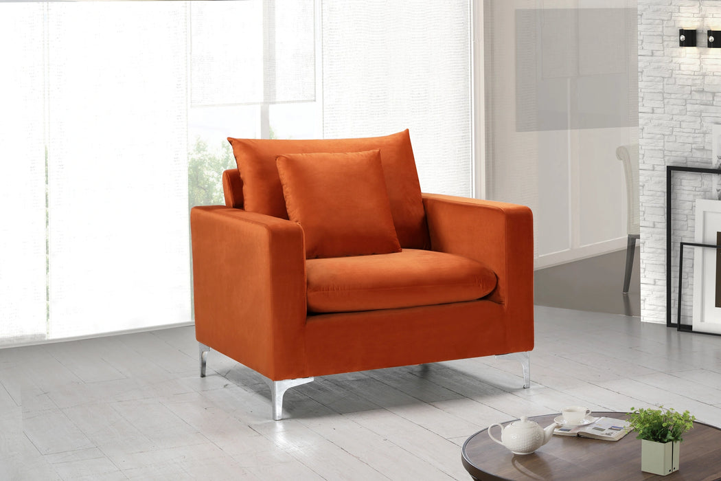 Naomi Cognac Velvet Chair