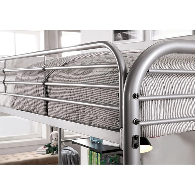 Opal Iii Black & Silver Twin Loft Bed