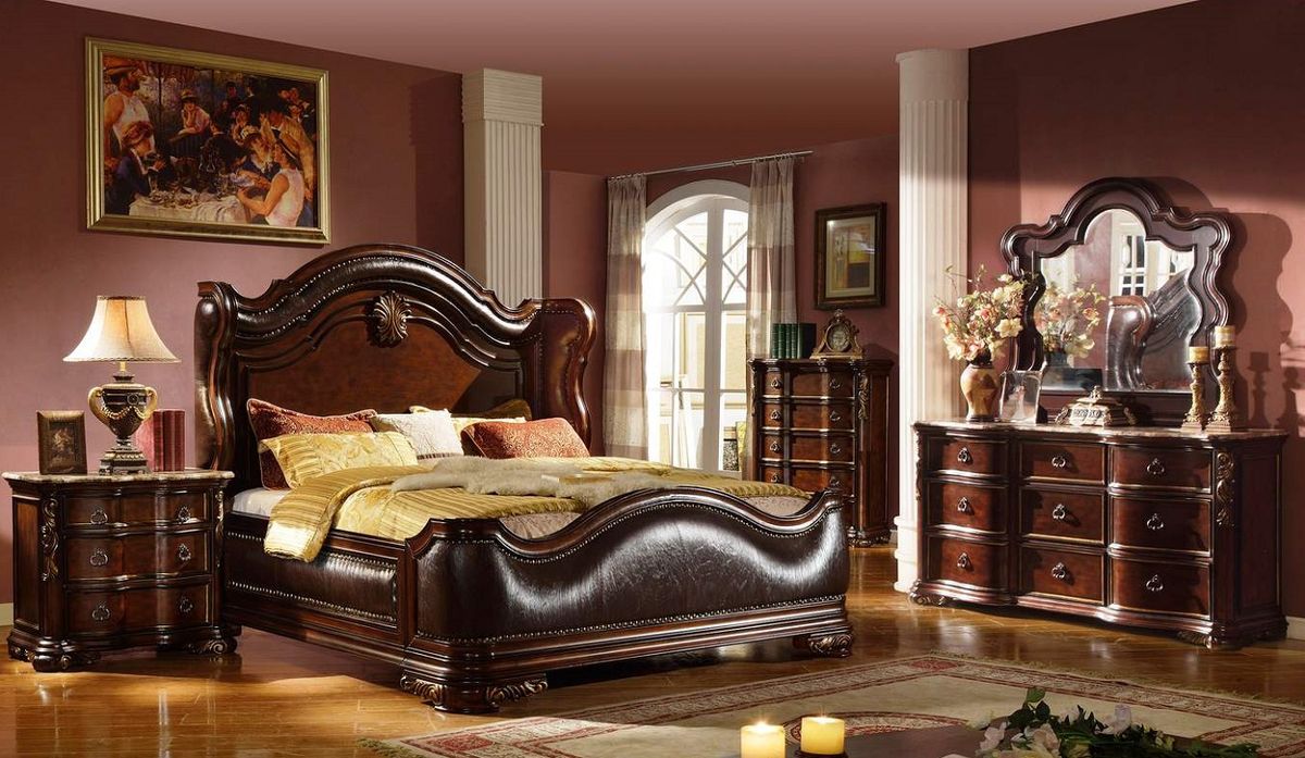 Galaxy Home Bella King Bed in Dark Walnut