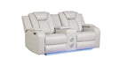 Galaxy Home Benz LED & Power Reclining Loveseat in Ice/ White image